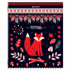 Тетрадь А5, 48 л., BRAUBERG, скоба, клетка, TWIN-лак, "Орнамент из сказки" (микс в спайке), 405650