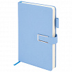Ежедневник недатированный, А5, 143х210 мм, BRAUBERG "Dainty", под кожу, магнитная застежка, 160 л., голубой, 117144