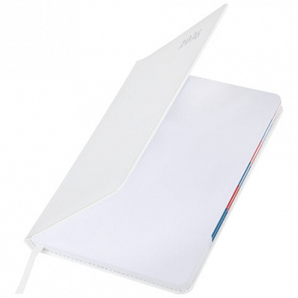 Ежедневник датированный 2026 А5 148х218 мм, GALANT "White", под кожу, белый, 117494