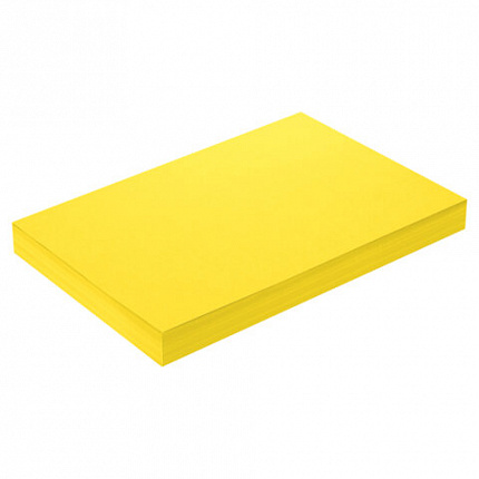 Бумага цветная ПЛОТНАЯ BRAUBERG, А4, 160 г/м2, 250 л., желтая, интенсив, для печати, творчества, 116674