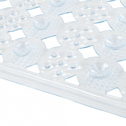 Коврик для ванны противоскользящий 70х36см, "Бусины", прозрачный, ПВХ, присоски, PRIMILA (ПРИМИЛА), 700366