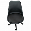 Кресло стул BRABIX "Eames MG-310 PL", пластик черный, экокожа черная, 532927