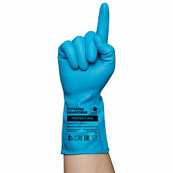 Перчатки МНОГОРАЗОВЫЕ виниловые ГОЛУБЫЕ усиленные ГИПОАЛЛЕРГЕННЫЕ, ТР ТС, PROFESSIONAL, размер 8-9, L (большой), вес 90 г, ADM, 31155