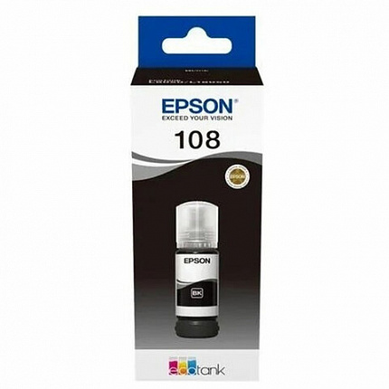 Чернила EPSON 108 (C13T09C14A) для СНПЧ EPSON L8050 /L8100 /L18050, черные, ОРИГИНАЛЬНЫЕ