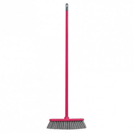 Щетка для уборки КОМПЛЕКТ черенок 110 см + щетка 35 см, щетина 8 см, в сборе, еврорезьба, YORK, 51040