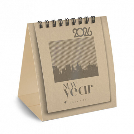 Календарь-домик настольный на гребне, 2026 г., BRAUBERG, 110х120 мм, БЕЖЕВЫЙ, 117285