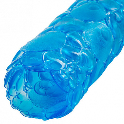 Коврик для ванны противоскользящий 68х37 см, "Пузыри", овальный, прозрачно-голубой, ПВХ, PRIMILA (ПРИМИЛА), 700381