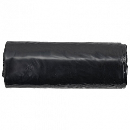 Мешки для мусора 190 л черные в рулоне 10 шт., ПВД 23 мкм, 90х120 см, ЛЮБАША "эконом ПЛЮС", 607681