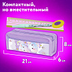 Пенал ЮНЛАНДИЯ ЮНИОР, 2 отделения, полиэстер, "Фиолетовые облака", 21х8х6 см, 273810
