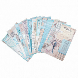 Бумага для скрапбукинга 15х21 см "Нотная Гамма", двусторонняя, 12 листов, 240 г/м2, ОСТРОВ СОКРОВИЩ, 665445