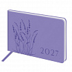 Еженедельник датированный 2027, МАЛЫЙ ФОРМАТ, 105х160 мм, А6, BRAUBERG "Imprint", тиснение, сиреневый, 118162