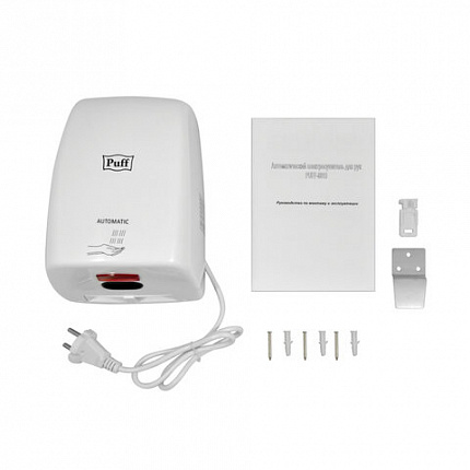 Сушилка для рук PUFF-8815, 1000 Вт, пластик, белая, 1401.375