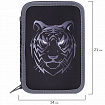 Пенал BRAUBERG, 3 отделения, полиэстер, 21х14 см, "Tiger", 271551