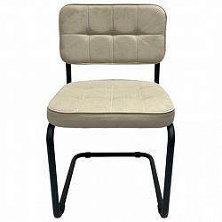 Стулья КОМПЛЕКТ 2 шт., РС14М, черный каркас, велюр, бежевый, разобранные
