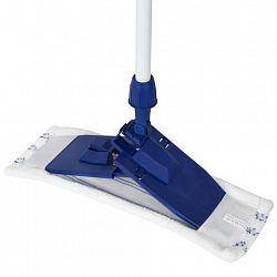 Швабра КОМПЛЕКТ черенок 75-140 см + флаундер + МОП микрофибра (ТИП К), еврорезьба, YORK "Smart", 81140