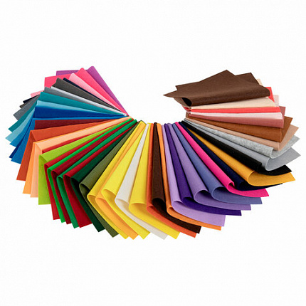 Фетр мягкий А4, 1 мм, 50 листов, 50 цветов, плотность 160 г/м2, ОСТРОВ СОКРОВИЩ, 665473