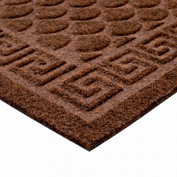 Коврик придверный 60х90 см, ВЕНГЕ, грязезащитный, 430 г/м2, ПОЛУКРУГ, фактурный ЧЕШУЙКИ, ЛЮБАША, 701053