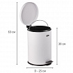Ведро мусорное с педалью 12 литров "Classic", БЕЛОЕ ГЛЯНЦЕВОЕ, металлическое, со съемным внутренним ведром, LAIMA, 604948