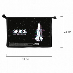 Папка для труда на молнии BRAUBERG А4, 2 отделения, органайзер, "Space exploration", 270979