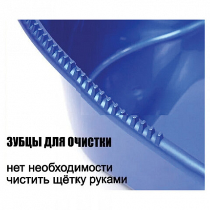 Совок для мусора КОМПЛЕКТ щетка + 2 рукоятки по 80 см с резьбой, пластиковые, "ЛЕНИВКА XL", синий, LAIMA, 608212
