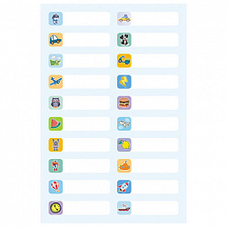 Наклейки бумажные "Подпишу всё" для мальчиков, НАБОР 4 листа А5, 113 наклеек, HATBER,