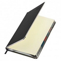 Ежедневник датированный 2026 А5 148х218 мм, GALANT "Infinity Silver", под кожу, черный, 117495