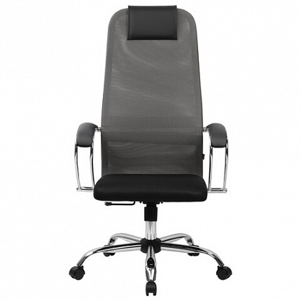 Кресло офисное BRABIX PREMIUM "Ultimate EX-800" хром, плотная двойная сетка Х2, черное/серое, 532912