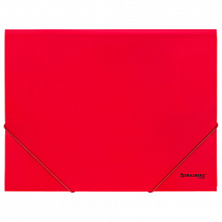 Папка на резинках А4 BRAUBERG UNIVERSAL, красная, до 300 листов, 0,5 мм, 273039