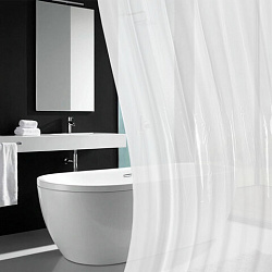 Шторка для ванной EVA, 180х200 см, кольца в комплекте, БЕЛЫЕ ЛИНИИ, PRIMILA (ПРИМИЛА), 700105