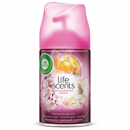 Сменный баллон 250 мл, AIRWICK LifeScents "Райский десерт", для автоматических освежителей, универсальный