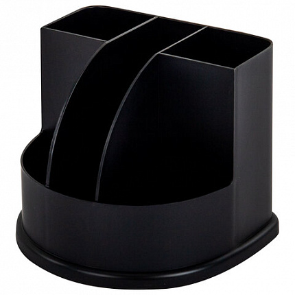 Подставка-органайзер BRAUBERG "ULTRA", 132х122х108 мм, 5 отделений, черная, 238256