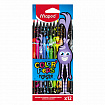 Карандаши цветные MAPED "COLOR PEP'S Black Monster", 12 цветов, трехгранные, 862612