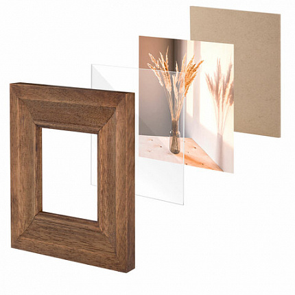 Рамка из мангового дерева BRAUBERG LOFT QUAD, фото разного размера, акриловый экран, 52х39 см, 391283