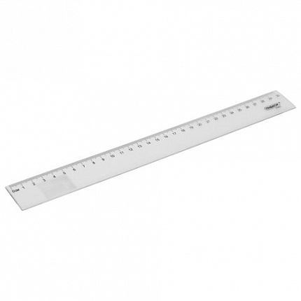 Линейка пластиковая 30 см, ПИФАГОР, прозрачная, бесцветная, 210842