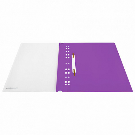 Скоросшиватель пластиковый с перфорацией BRAUBERG EXTRA, А4, 140/180 мкм, фиолетовый, 272897