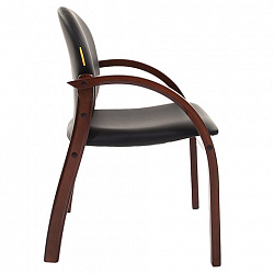 Кресло для приемных и переговорных Chairman CH-659, экокожа, черное матовое, 6066646