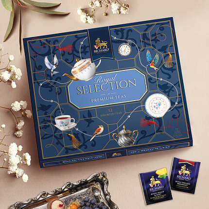 Чай RICHARD "Royal Selection of Premium Teas", ассорти 12 вкусов, НАБОР 72 пакетика, 102819