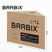 Кресло стул BRABIX "Eames MG-310 CH", хром, пластик белый, ткань серая, 532924