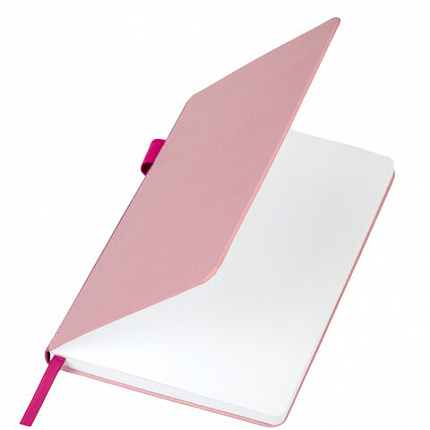 Блокнот А5 135x212мм BRAUBERG "Soft touch" под кожу, резинка, держатель, 80л клетка, красный, 117147