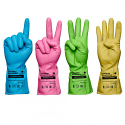 Перчатки МНОГОРАЗОВЫЕ виниловые РОЗОВЫЕ усиленные ГИПОАЛЛЕРГЕННЫЕ, ТР ТС, PROFESSIONAL, размер 8-9, L (большой), вес 90 г, ADM, 31157