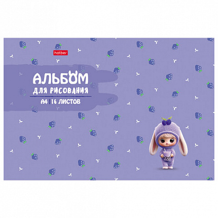 Альбом д/рис. А4 16л., скоба, рельефный картон, HATBER, 205х290мм, Berri-ФрутоНяшки(5, 16А4тВ