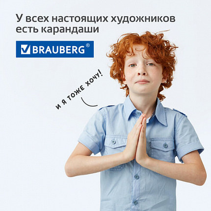 Карандаши цветные акварельные BRAUBERG "Artist line", 24 цвета, шестигранные, грифель 3 мм, натуральное дерево, 180570