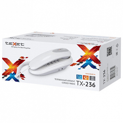 Телефон TEXET TX-236, тональный/импульсный режим, повтор, серый, 125840