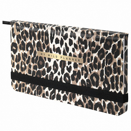 Еженедельник недатированный с резинкой 171х93 мм, BRAUBERG, твердый, 64 л., "Leopard print", 116312