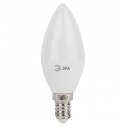 Лампа светодиодная ЭРА, 7 (60) Вт, цоколь E14, "свеча", холодный белый свет, 30000 ч., LED smdB35-7w-840-E14
