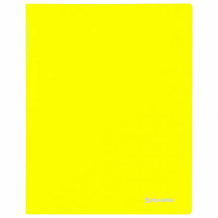 Папка 40 вкладышей BRAUBERG "Neon", 25 мм, неоновая желтая, 700 мкм, 227453