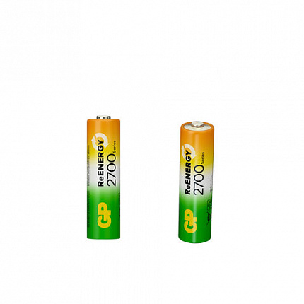 Батарейки аккумуляторные GP ReEnergy Ni-Mh КОМПЛЕКТ 4 шт. (ПРОМО 3+1), АА (HR6), 2600 mAh, 270AAHC3/1RGY, 270AAHC3/1RGY-2