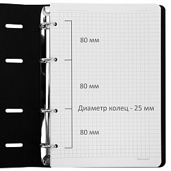 Тетрадь на кольцах БОЛЬШАЯ А4, 240х310 мм, 120 л., под кожу, BRAUBERG VISTA, "Bloom", 405205