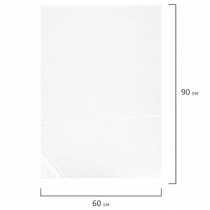 Пакеты фасовочные ПРОЧНЫЕ, первичный ПВД 60х90 см, КОМПЛЕКТ 100 шт., 50 мкм