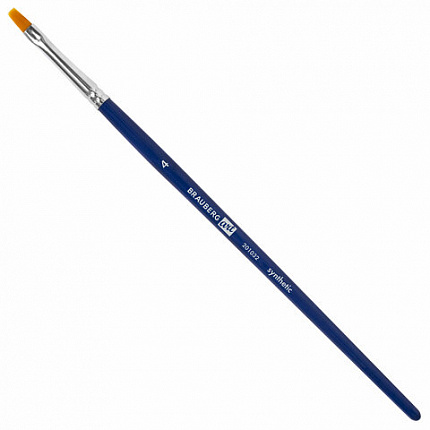 Кисти художественные набор 4 штуки, синтетика (плоские № 2, 4, 6, 10) BRAUBERG ART DE